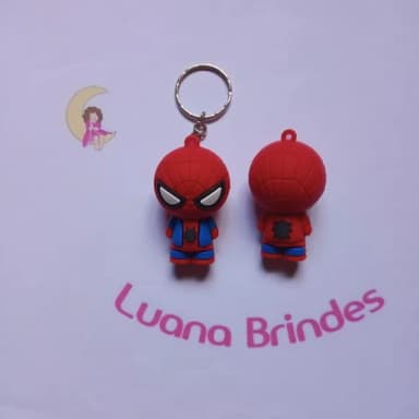 Chaveiro Homem Aranha de Borracha 5cm Pct 2 Unidades