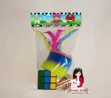 Kit Brinquedos Retrô Tema Fazendinha Rosa