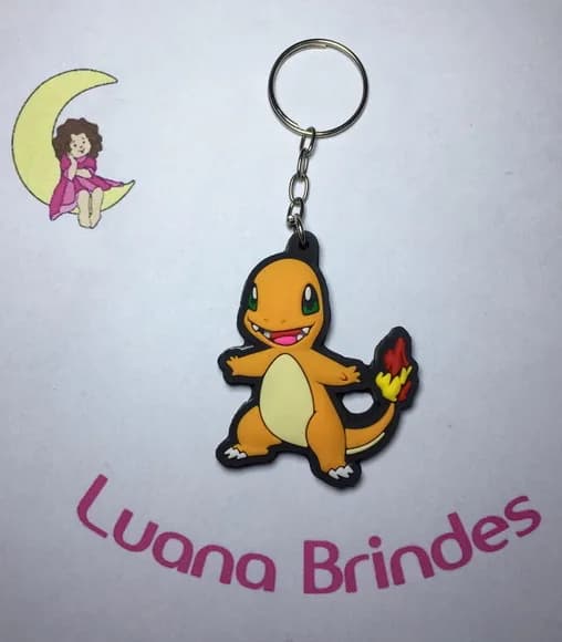Chaveiro Charmander Liso (pokémon) Emborrachado Pct C/2 Und