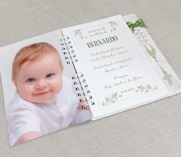 Livro Orações Capa Dura com Fotos Mini Terço Franja Tassel