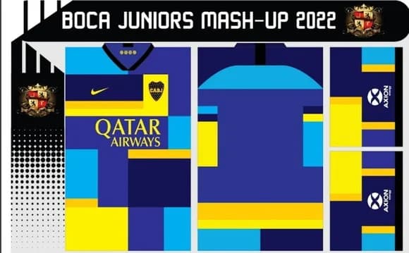 Vetor Camisa Boca Juniors Mash-up 2022