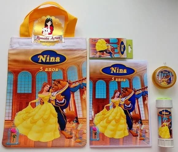 Kit Alegria na Ecobag a Bela e a Fera