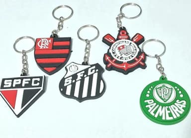 Chaveiros Times Emborrachado Pacote com 2 Unidades