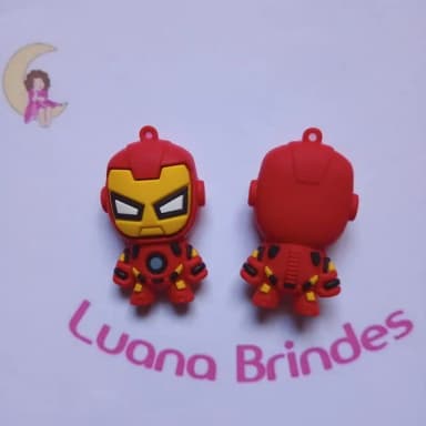 Pingente Super Heroi Vermelho de Borracha 5cm Pct 2 Unidades