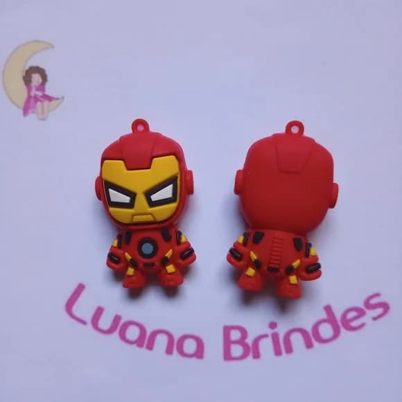 Pingente Super Heroi Vermelho de Borracha 5cm Pct 2 Unidades