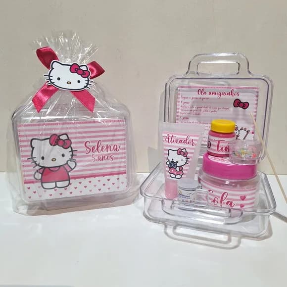 Kit Slime na Maleta Personalizado - Hello Kitty