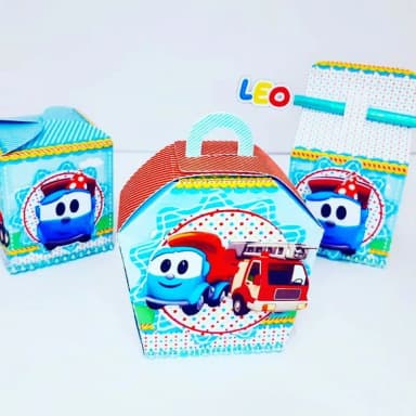 Kit 30 Lembrancinhas Léo e Caminhão
