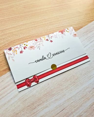 Convite Casamento Tipo Carta - Flores