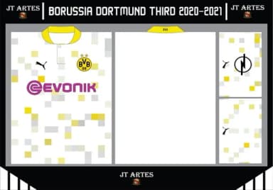 Vetor da Camisa do Borussia Dortmund Third Jersey 2020-2021