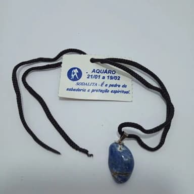 Cordao de Signo Aquario com Pedra