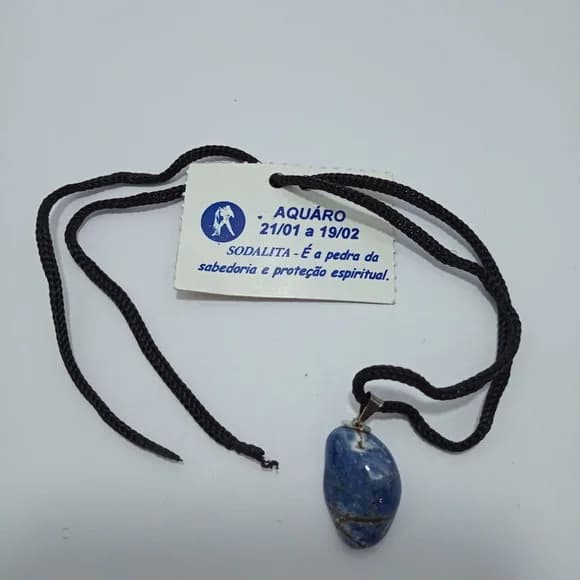 Cordao de Signo Aquario com Pedra