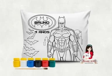 Almofada com Tinta para Colorir Batman
