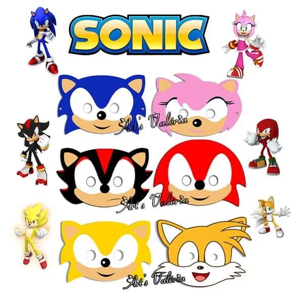 Máscara Turma do Sonic - Cada