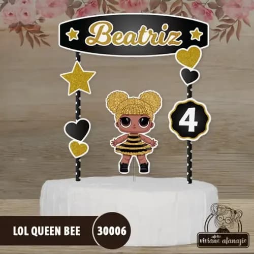 Topo de Bolo Lol Queen Bee - 30006