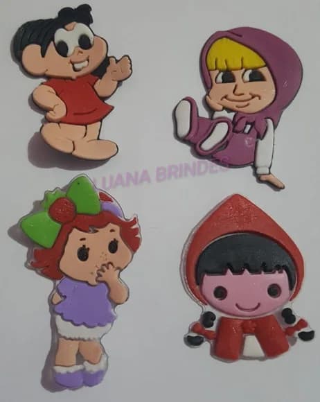 Apliques Emborrachado de Personagens Variadas-pct C/8 Unid.