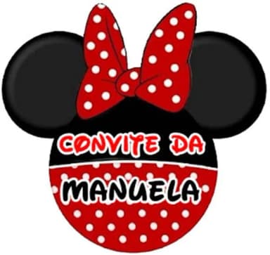 Convite Minie c/ Envelope Flor - 10x10cm
