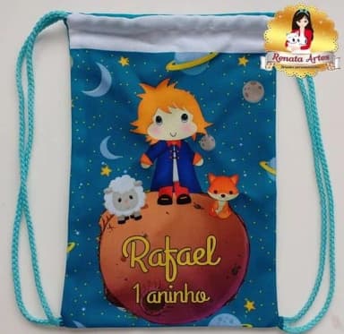Mochila de Tecido Personalizada o Pequeno Príncipe