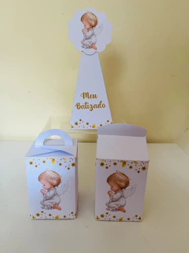 kit 15 Caixas  Básica Lembrancinhas Batismo Crisma Primeira Eucaristia Menino e Menina