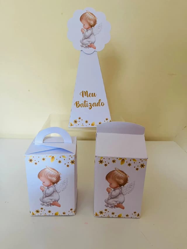 kit 15 Caixas  Básica Lembrancinhas Batismo Crisma Primeira Eucaristia Menino e Menina