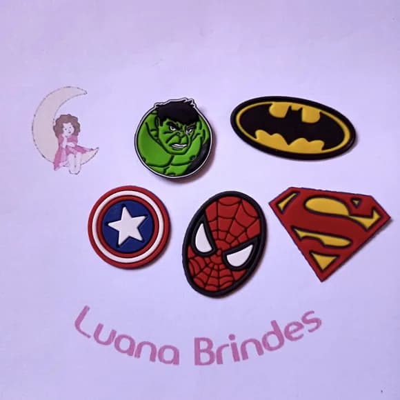 Apliques Simbolo Super Heroi de Pacote com 6unidades
