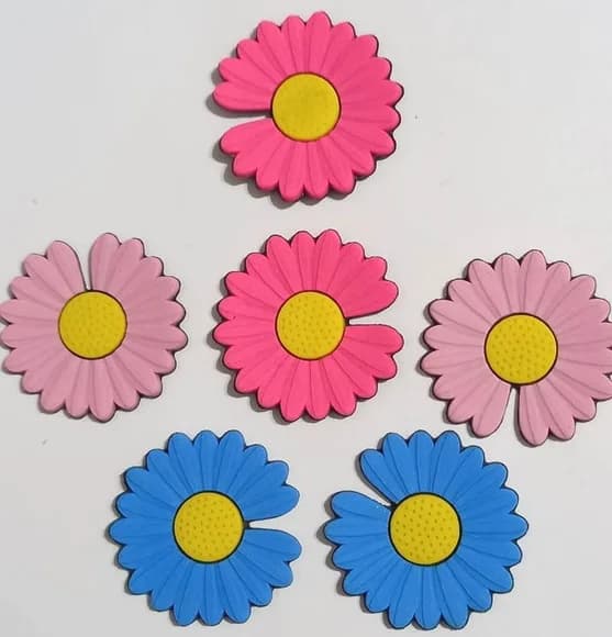 Aplique Flor Bem Me Quer Colorido Emborrachado - 6 Peças