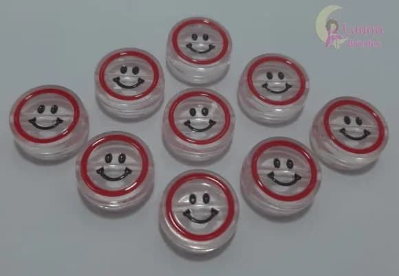 Carinha Sorridente de Acrílico c/furo passante-pct c/6 uni