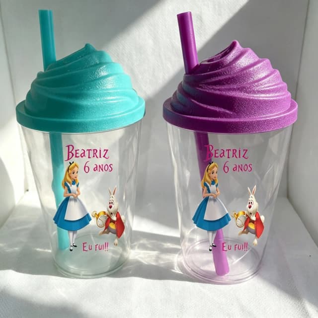 Copo Tampa Chantilly Personalizado da Alice no Pais das Marvilhas