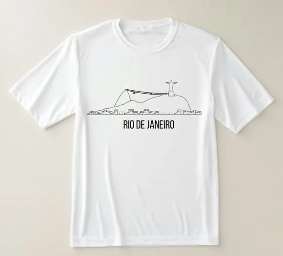 Camiseta Minimalista Rio de Janeiro Cristo Redentor