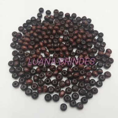 Contas em Madeira Envernizadas - 8mm Pct 200 Unidades
