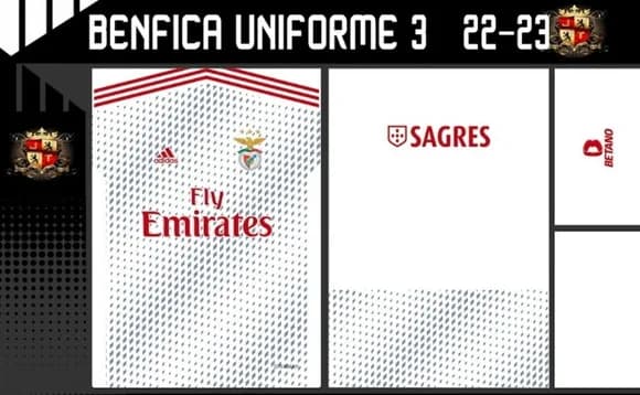 Vetores Camisa Benfica Uniforme Iii 2022-2023