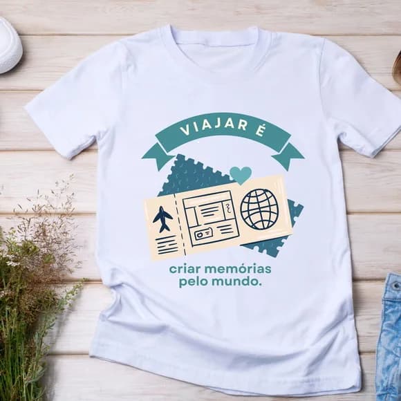 Camiseta Viajar É Criar Memórias - Estilo, Sonhos e Aventu