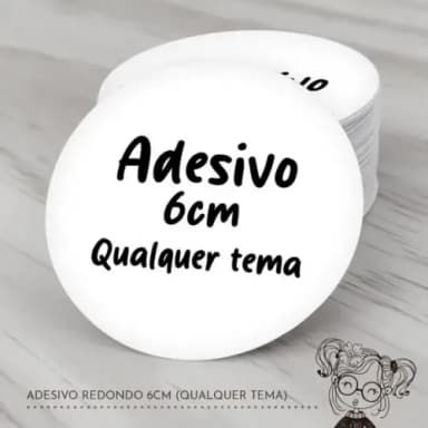 Adesivo Redondo 6cm (qualquer Tema)
