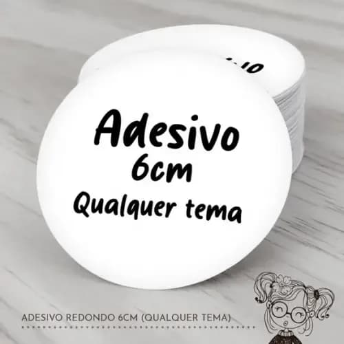 Adesivo Redondo 6cm (qualquer Tema)