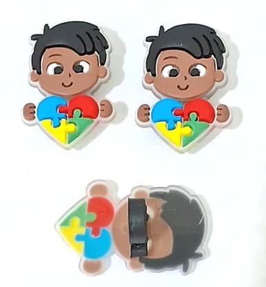 Ponteira P/lápis Menino Símbolo Autismo - 6 Unidade