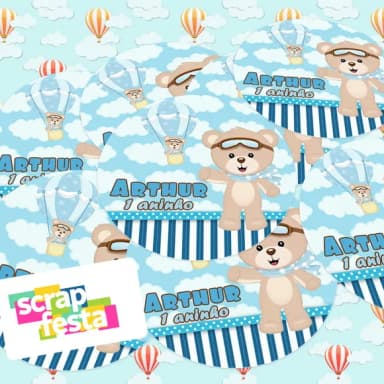 Adesivo 5 cm Redondo Urso Baloeiro