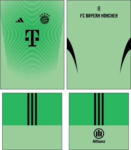 Arte Vetor Camisa Bayern München Goleiro 2025-2026