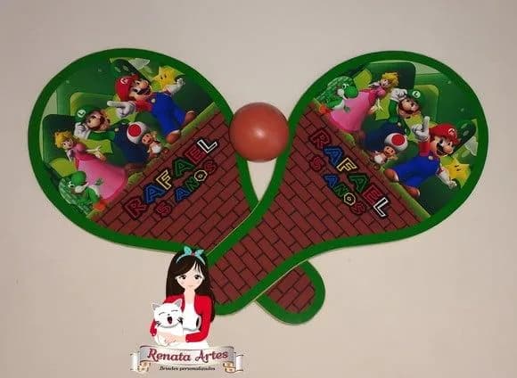 Raquetes de Ping Pong Tema Irmãos Mario