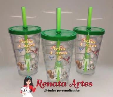 Copo com Canudo 500ml Princesinha Sofia