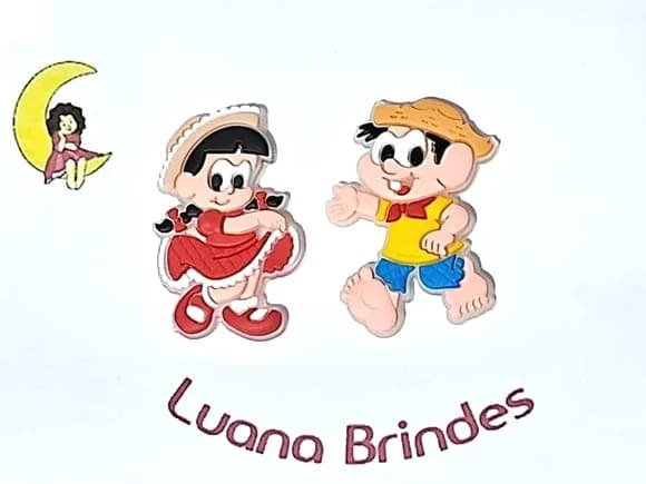 Aplique Chico e Rosinha Emborrachado Pacote C/6 Unidades