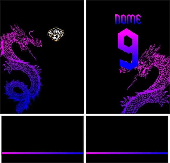 Arte Vetor Camisa Interclasse Dragão Degradê Mod-148