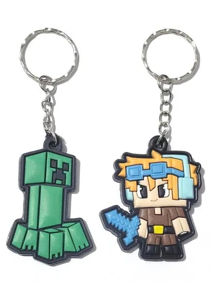 Chaveiro Minecraft Emborrachado Pacote com 6 Unidades