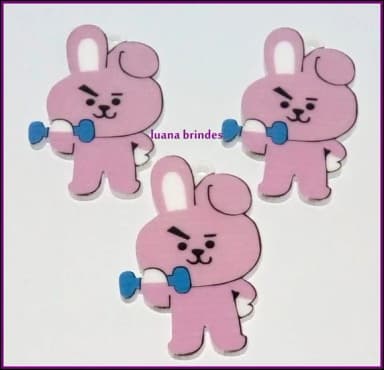 Pingente Kpop Bts Cooky de 5cm Acrílico Uv Pct 5 Unidade