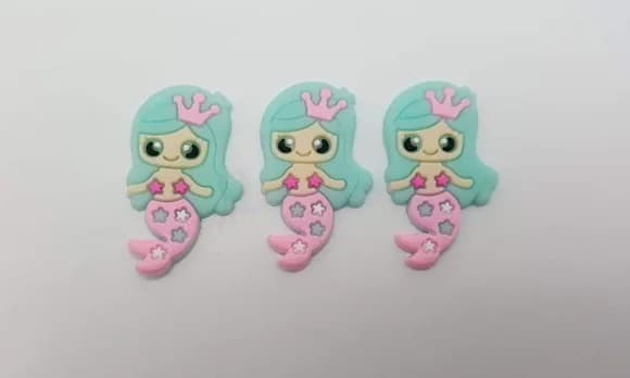 Aplique Sereia Rosa e Azul Emborrachado de 3,5cm