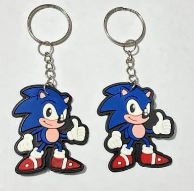 Chaveiro Sonic 4,8cm Emborrachado Pacotes com 6 Unidades