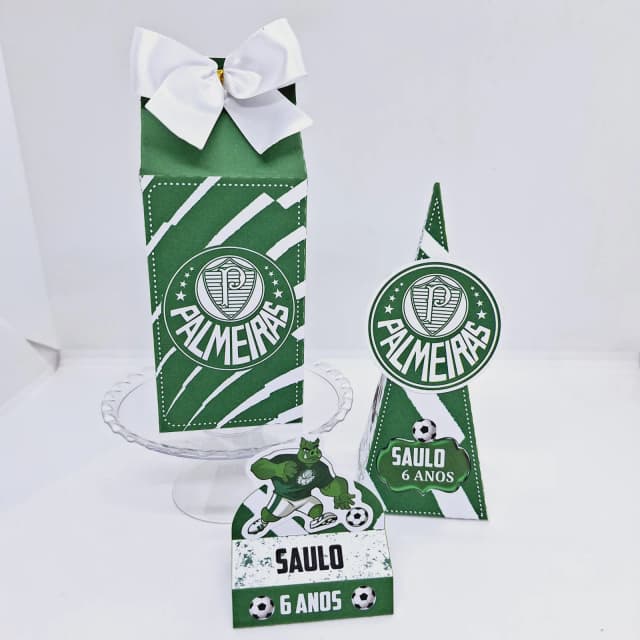 PEGUE E MONTE - Kit Festa PALMEIRAS - Decoração de Festa - Caixinhas Personalizadas
