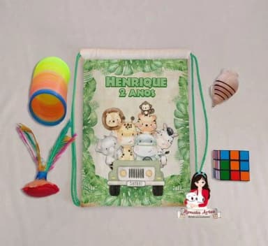 Mochila Brinquedos Retrô Tema Safari