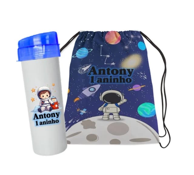 Mochilinha e garrafinha 500 ML ASTRONAUTA
