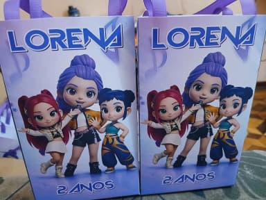 Sacolinha personalizada para lembrancinha Guerreiras do K pop