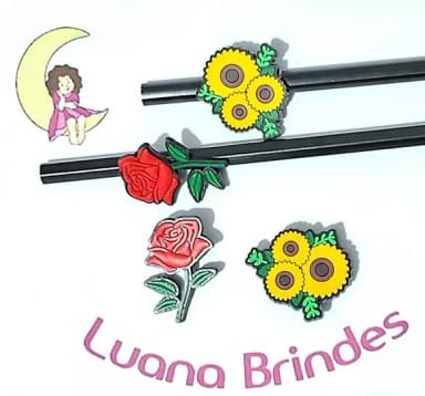 Lápis C/ponteira Flores Rosa e Girassol Pacote com 6 Unidade