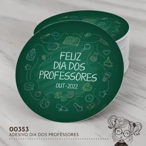 Adesivo Redondo Dia dos Professores - 00353